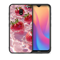 Thumbnail for Θήκη Xiaomi Redmi 8A Juicy Strawberries από τη Smartfits με σχέδιο στο πίσω μέρος και μαύρο περίβλημα | Xiaomi Redmi 8A Juicy Strawberries case with colorful back and black bezels