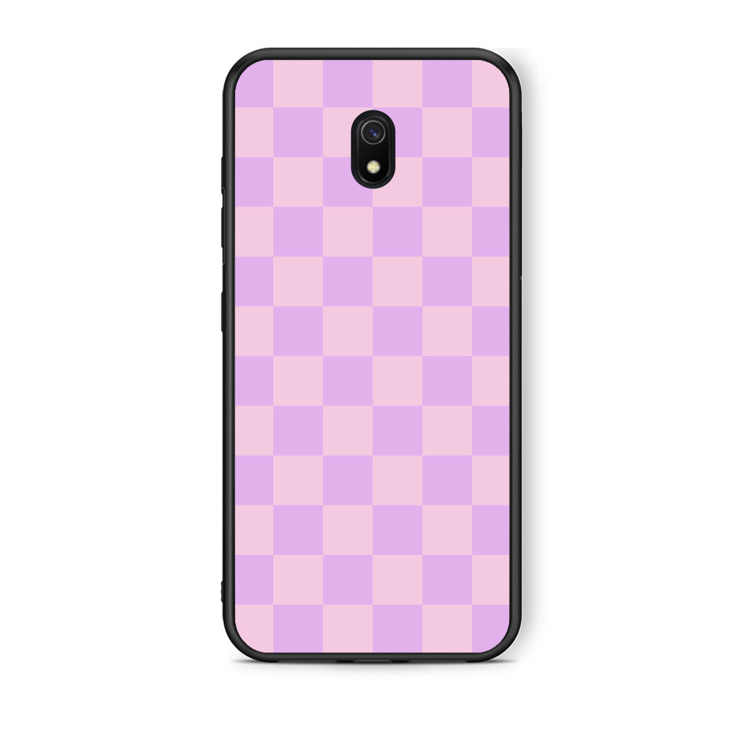 Θήκη Xiaomi Redmi 8A Lavender and Pink Checkerboard από τη Smartfits με σχέδιο στο πίσω μέρος και μαύρο περίβλημα | Xiaomi Redmi 8A Lavender and Pink Checkerboard case with colorful back and black bezels