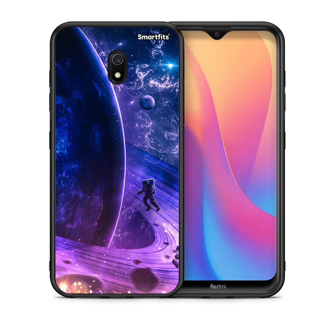 Θήκη Xiaomi Redmi 8A Lost Astronaut από τη Smartfits με σχέδιο στο πίσω μέρος και μαύρο περίβλημα | Xiaomi Redmi 8A Lost Astronaut case with colorful back and black bezels