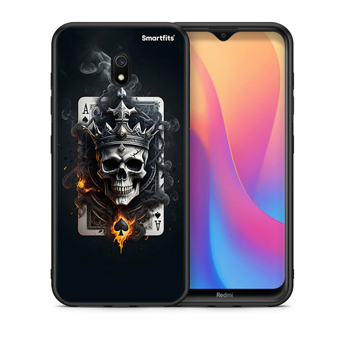 Θήκη Xiaomi Redmi 8A Skull King Ace από τη Smartfits με σχέδιο στο πίσω μέρος και μαύρο περίβλημα | Xiaomi Redmi 8A Skull King Ace case with colorful back and black bezels