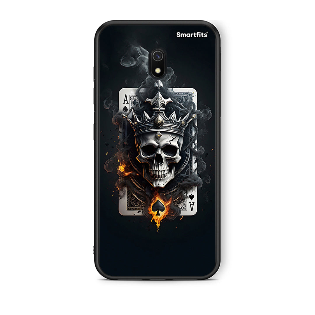 Xiaomi Redmi 8A Skull King Ace θήκη από τη Smartfits με σχέδιο στο πίσω μέρος και μαύρο περίβλημα | Smartphone case with colorful back and black bezels by Smartfits