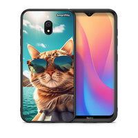 Thumbnail for Θήκη Xiaomi Redmi 8A Summer Cat από τη Smartfits με σχέδιο στο πίσω μέρος και μαύρο περίβλημα | Xiaomi Redmi 8A Summer Cat case with colorful back and black bezels