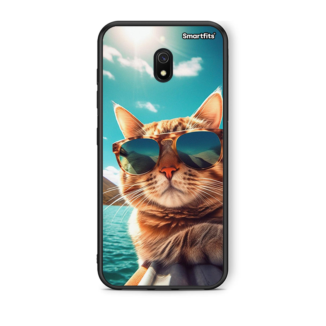 Xiaomi Redmi 8A Summer Cat θήκη από τη Smartfits με σχέδιο στο πίσω μέρος και μαύρο περίβλημα | Smartphone case with colorful back and black bezels by Smartfits