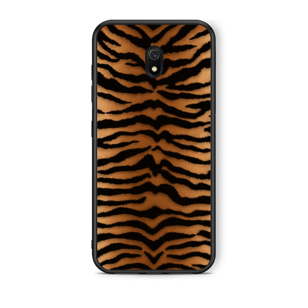 Θήκη Xiaomi Redmi 8A Tiger Print Orange and Black από τη Smartfits με σχέδιο στο πίσω μέρος και μαύρο περίβλημα | Xiaomi Redmi 8A Tiger Print Orange and Black case with colorful back and black bezels