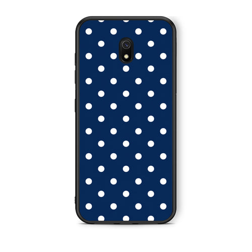 Θήκη Xiaomi Redmi 8A White Small Polka Dots on Navy από τη Smartfits με σχέδιο στο πίσω μέρος και μαύρο περίβλημα | Xiaomi Redmi 8A White Small Polka Dots on Navy case with colorful back and black bezels