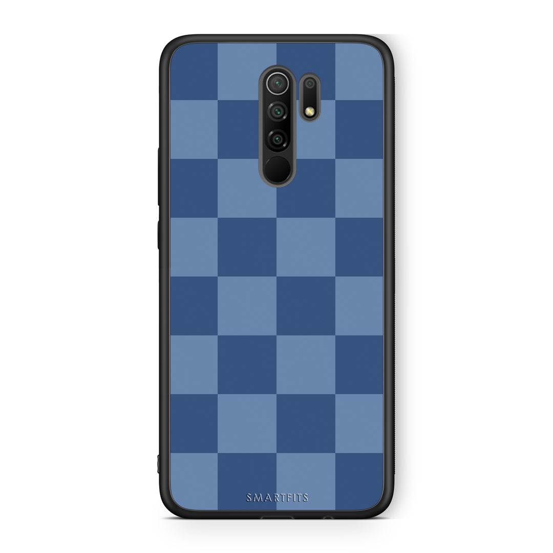 Θήκη Xiaomi Redmi 9 / 9 Prime Denim Blue Checkerboard από τη Smartfits με σχέδιο στο πίσω μέρος και μαύρο περίβλημα | Xiaomi Redmi 9 / 9 Prime Denim Blue Checkerboard case with colorful back and black bezels