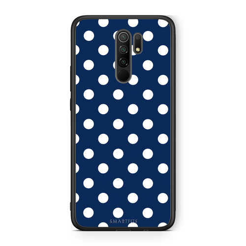 Θήκη Xiaomi Redmi 9 / 9 Prime White Large Polka Dots on Navy από τη Smartfits με σχέδιο στο πίσω μέρος και μαύρο περίβλημα | Xiaomi Redmi 9 / 9 Prime White Large Polka Dots on Navy case with colorful back and black bezels