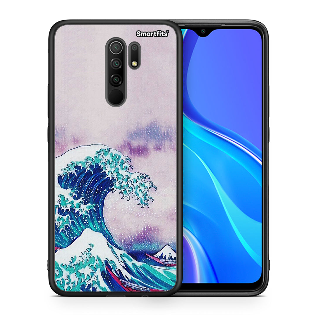 Θήκη Xiaomi Redmi 9/9 Prime Blue Waves από τη Smartfits με σχέδιο στο πίσω μέρος και μαύρο περίβλημα | Xiaomi Redmi 9/9 Prime Blue Waves case with colorful back and black bezels