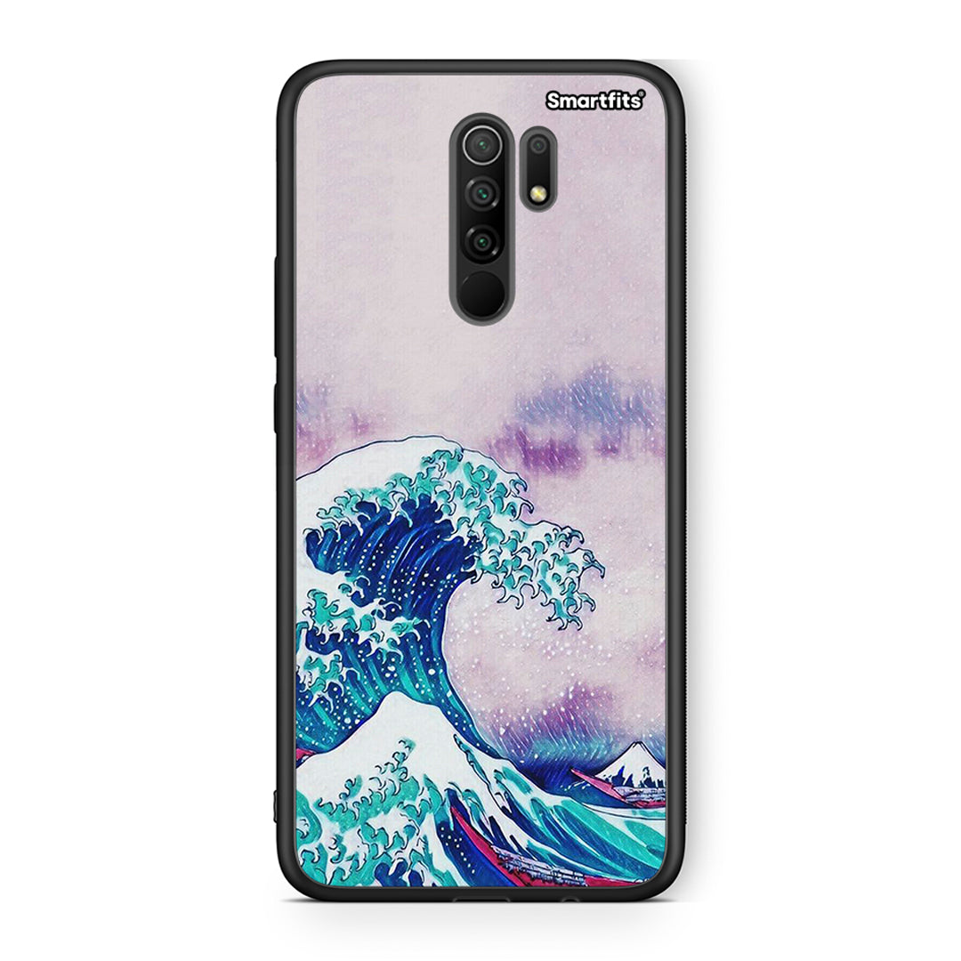 Xiaomi Redmi 9/9 Prime Blue Waves θήκη από τη Smartfits με σχέδιο στο πίσω μέρος και μαύρο περίβλημα | Smartphone case with colorful back and black bezels by Smartfits