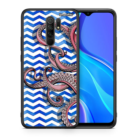 Θήκη Xiaomi Redmi 9/9 Prime Chevron Devilfish από τη Smartfits με σχέδιο στο πίσω μέρος και μαύρο περίβλημα | Xiaomi Redmi 9/9 Prime Chevron Devilfish case with colorful back and black bezels