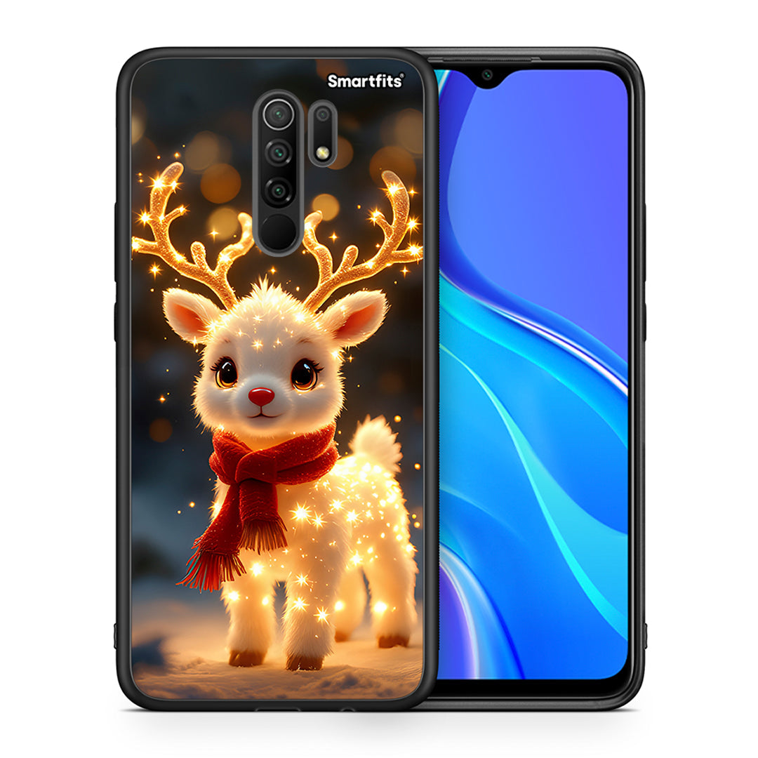 Θήκη Xiaomi Redmi 9/9 Prime Christmas Cutie από τη Smartfits με σχέδιο στο πίσω μέρος και μαύρο περίβλημα | Xiaomi Redmi 9/9 Prime Christmas Cutie case with colorful back and black bezels