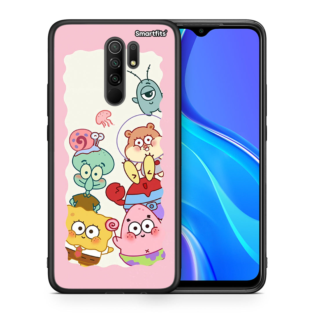 Θήκη Xiaomi Redmi 9/9 Prime Cute Companion από τη Smartfits με σχέδιο στο πίσω μέρος και μαύρο περίβλημα | Xiaomi Redmi 9/9 Prime Cute Companion case with colorful back and black bezels