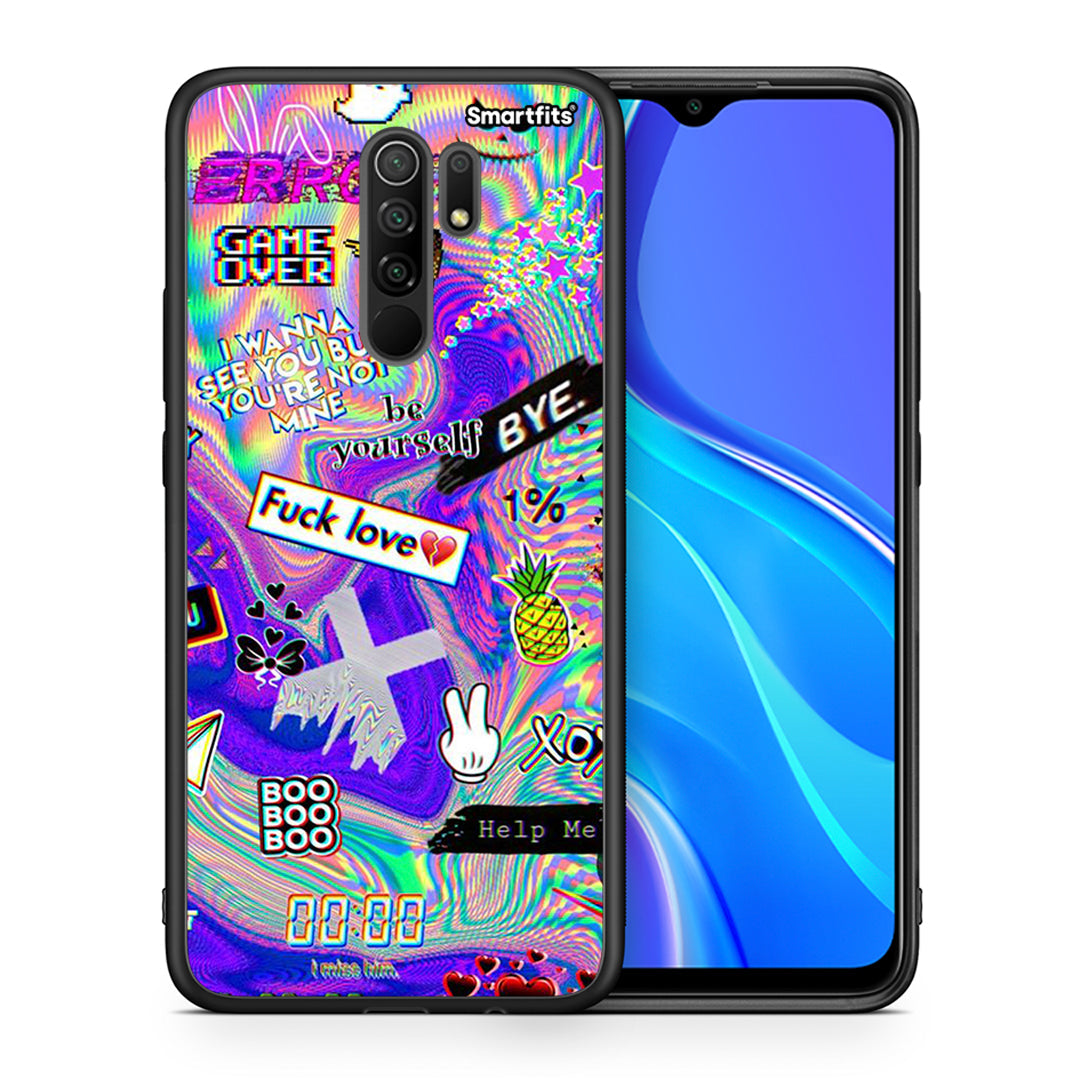 Θήκη Xiaomi Redmi 9/9 Prime Game Over από τη Smartfits με σχέδιο στο πίσω μέρος και μαύρο περίβλημα | Xiaomi Redmi 9/9 Prime Game Over case with colorful back and black bezels