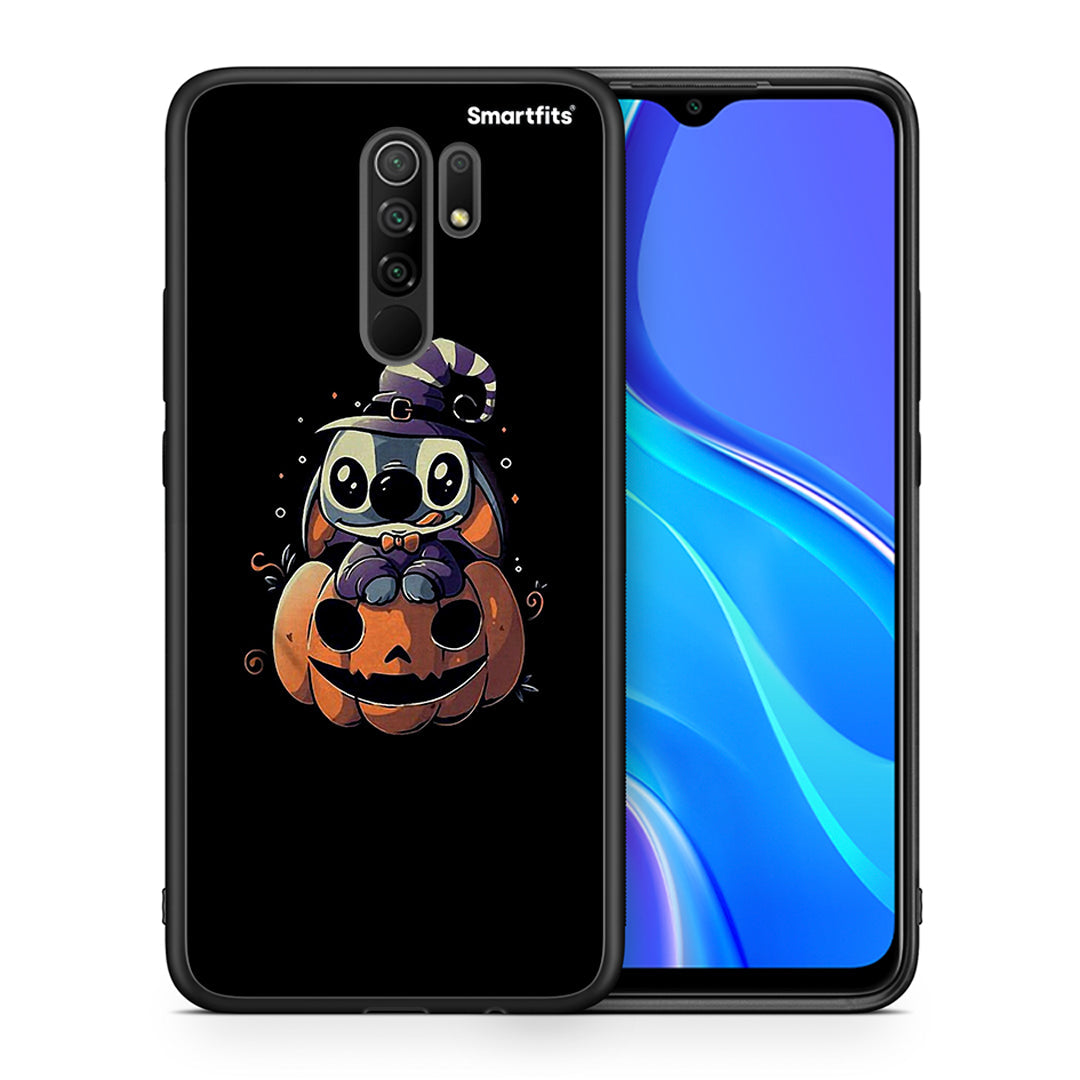 Θήκη Xiaomi Redmi 9/9 Prime Halloween Stitch από τη Smartfits με σχέδιο στο πίσω μέρος και μαύρο περίβλημα | Xiaomi Redmi 9/9 Prime Halloween Stitch case with colorful back and black bezels