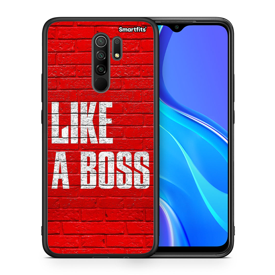 Θήκη Xiaomi Redmi 9/9 Prime Like A Boss από τη Smartfits με σχέδιο στο πίσω μέρος και μαύρο περίβλημα | Xiaomi Redmi 9/9 Prime Like A Boss case with colorful back and black bezels