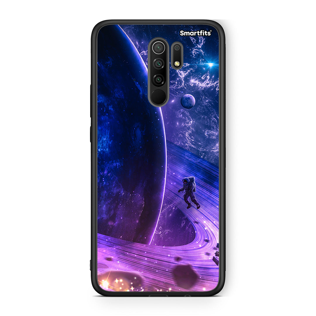 Xiaomi Redmi 9/9 Prime Lost Astronaut θήκη από τη Smartfits με σχέδιο στο πίσω μέρος και μαύρο περίβλημα | Smartphone case with colorful back and black bezels by Smartfits