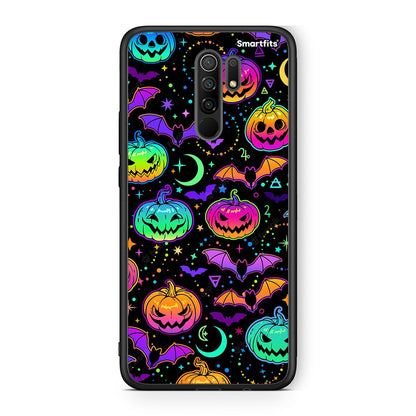 Xiaomi Redmi 9/9 Prime Neon Halloween θήκη από τη Smartfits με σχέδιο στο πίσω μέρος και μαύρο περίβλημα | Smartphone case with colorful back and black bezels by Smartfits