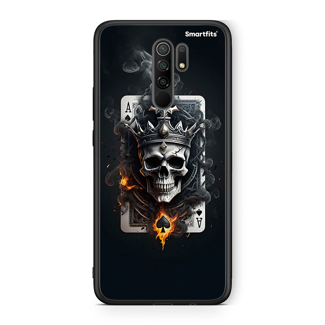 Xiaomi Redmi 9/9 Prime Skull King Ace θήκη από τη Smartfits με σχέδιο στο πίσω μέρος και μαύρο περίβλημα | Smartphone case with colorful back and black bezels by Smartfits