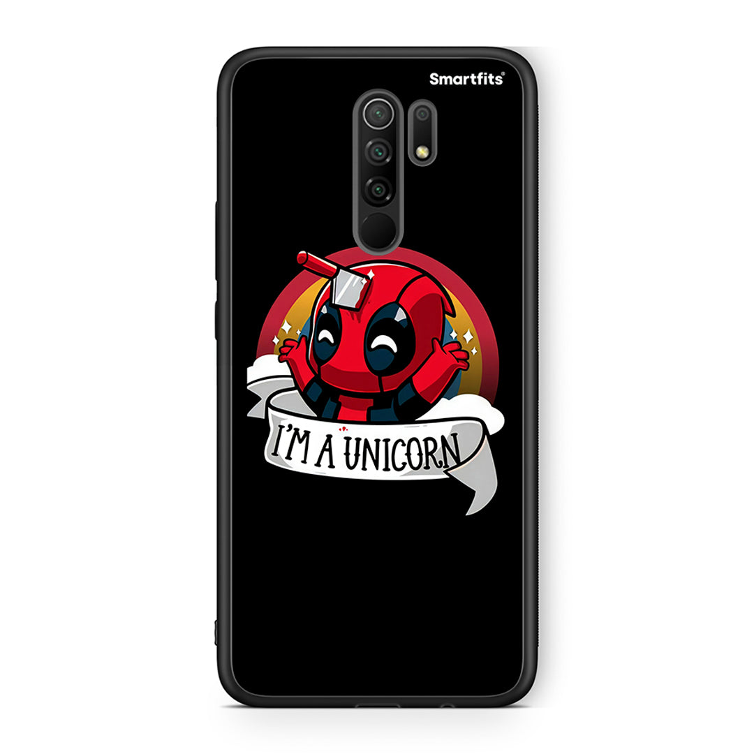 Xiaomi Redmi 9/9 Prime Unicorn Deadpool θήκη από τη Smartfits με σχέδιο στο πίσω μέρος και μαύρο περίβλημα | Smartphone case with colorful back and black bezels by Smartfits