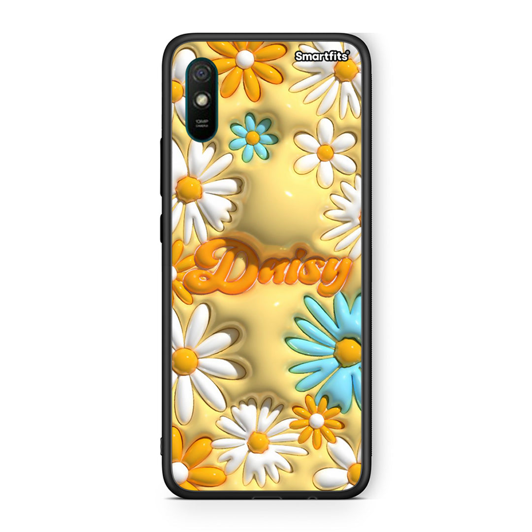 Xiaomi Redmi 9A Bubble Daisies θήκη από τη Smartfits με σχέδιο στο πίσω μέρος και μαύρο περίβλημα | Smartphone case with colorful back and black bezels by Smartfits