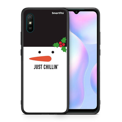 Θήκη Xiaomi Redmi 9A Christmas Chillin από τη Smartfits με σχέδιο στο πίσω μέρος και μαύρο περίβλημα | Xiaomi Redmi 9A Christmas Chillin case with colorful back and black bezels