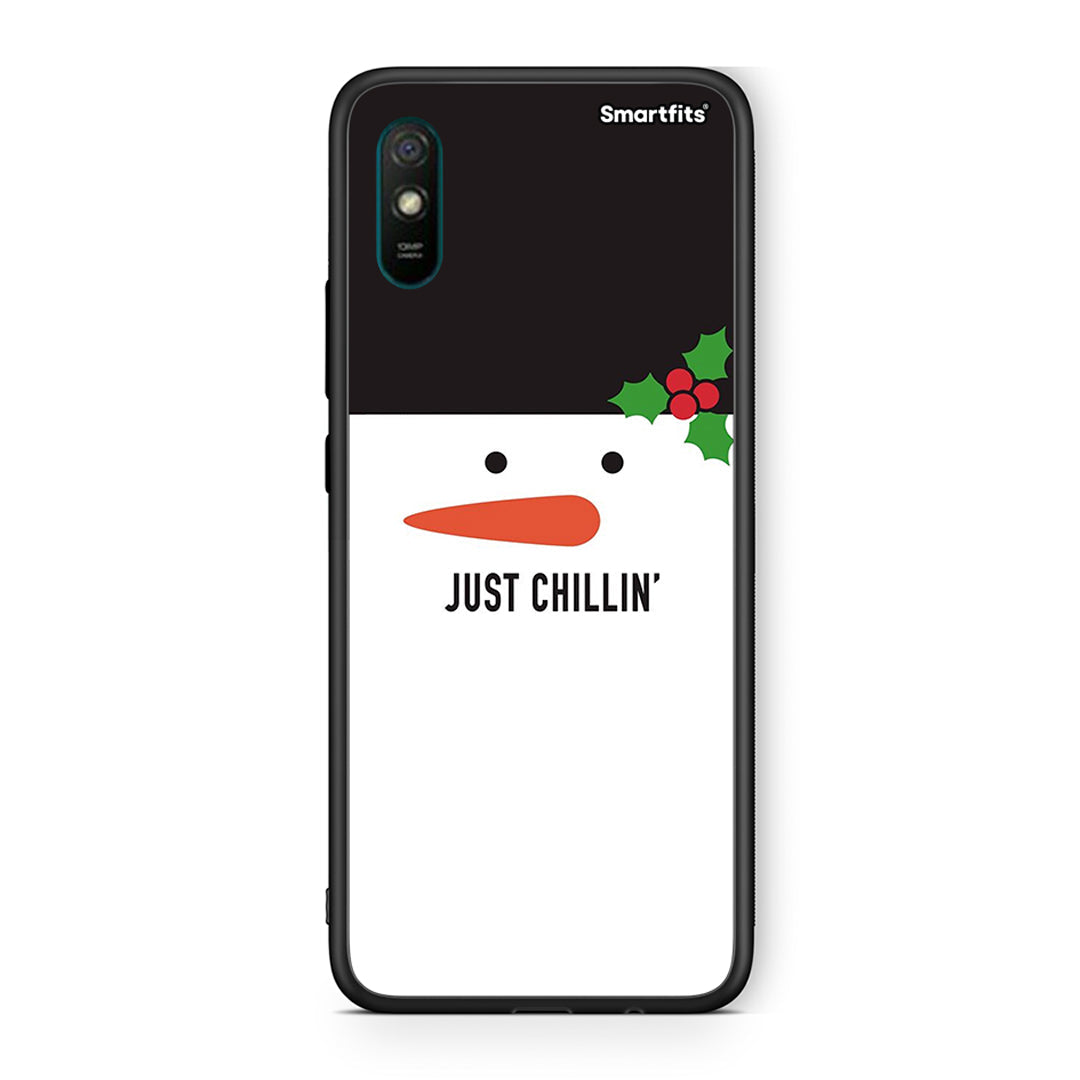 Xiaomi Redmi 9A Christmas Chillin θήκη από τη Smartfits με σχέδιο στο πίσω μέρος και μαύρο περίβλημα | Smartphone case with colorful back and black bezels by Smartfits