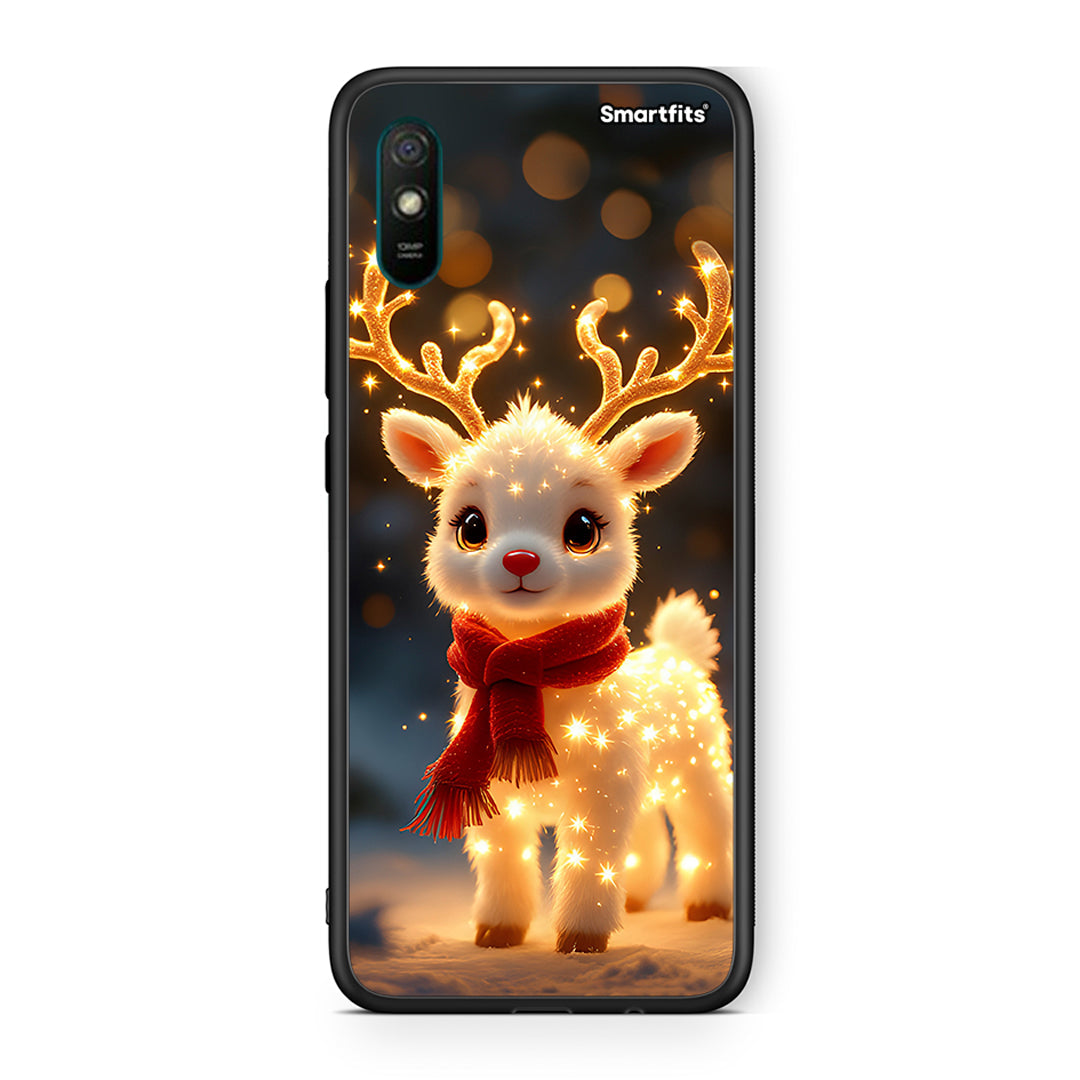 Xiaomi Redmi 9A Christmas Cutie θήκη από τη Smartfits με σχέδιο στο πίσω μέρος και μαύρο περίβλημα | Smartphone case with colorful back and black bezels by Smartfits