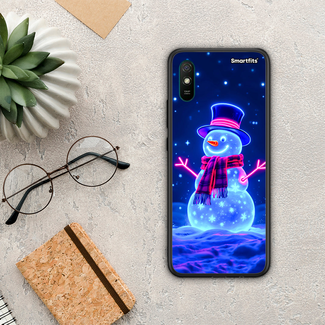 Christmas Neon Snowman - Xiaomi Redmi 9A / 9AT θήκη