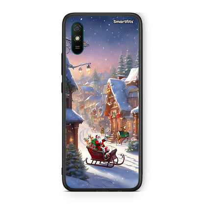 Xiaomi Redmi 9A Christmas Snow θήκη από τη Smartfits με σχέδιο στο πίσω μέρος και μαύρο περίβλημα | Smartphone case with colorful back and black bezels by Smartfits