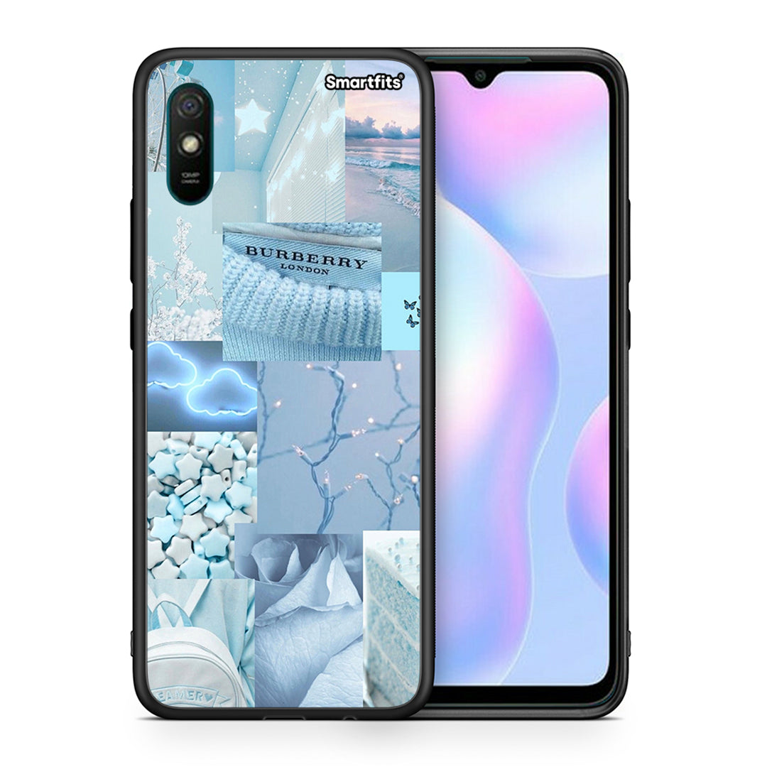 Θήκη Xiaomi Redmi 9A Ciel Aesthetic Collage από τη Smartfits με σχέδιο στο πίσω μέρος και μαύρο περίβλημα | Xiaomi Redmi 9A Ciel Aesthetic Collage case with colorful back and black bezels