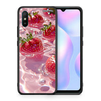 Thumbnail for Θήκη Xiaomi Redmi 9A Juicy Strawberries από τη Smartfits με σχέδιο στο πίσω μέρος και μαύρο περίβλημα | Xiaomi Redmi 9A Juicy Strawberries case with colorful back and black bezels