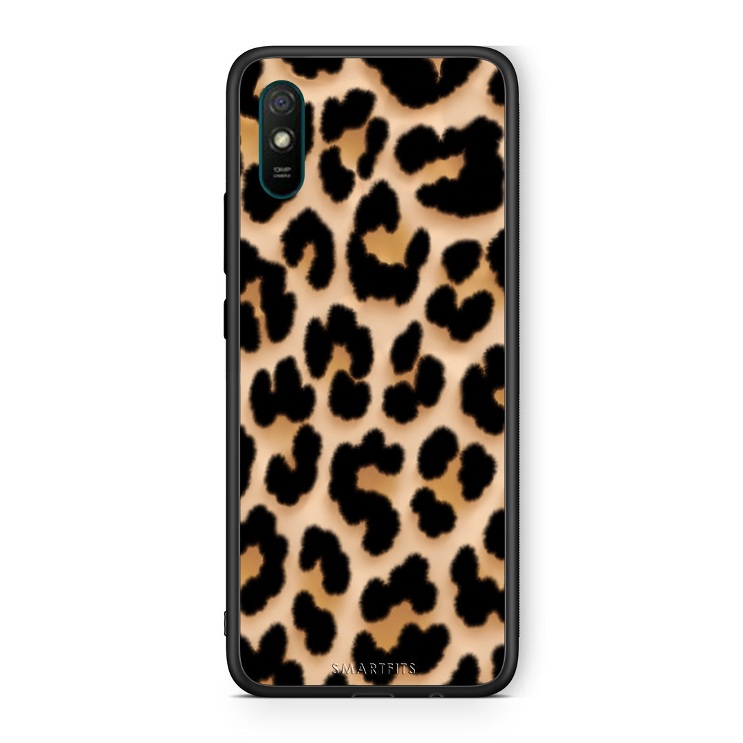 Θήκη Xiaomi Redmi 9A / 9AT Leopard Print Tan Large από τη Smartfits με σχέδιο στο πίσω μέρος και μαύρο περίβλημα | Xiaomi Redmi 9A / 9AT Leopard Print Tan Large case with colorful back and black bezels