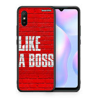 Thumbnail for Θήκη Xiaomi Redmi 9A Like A Boss από τη Smartfits με σχέδιο στο πίσω μέρος και μαύρο περίβλημα | Xiaomi Redmi 9A Like A Boss case with colorful back and black bezels