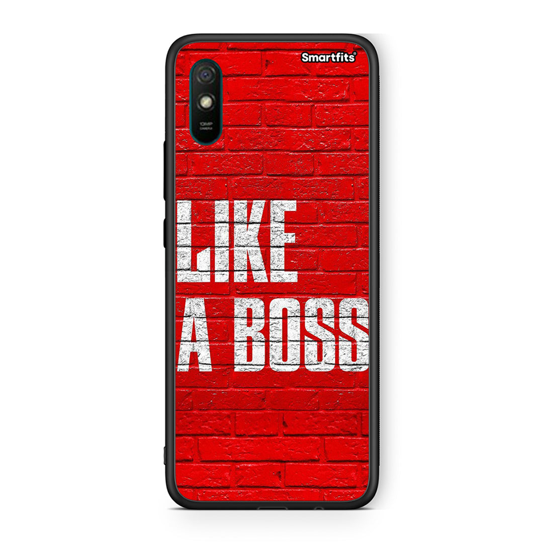 Xiaomi Redmi 9A Like A Boss θήκη από τη Smartfits με σχέδιο στο πίσω μέρος και μαύρο περίβλημα | Smartphone case with colorful back and black bezels by Smartfits