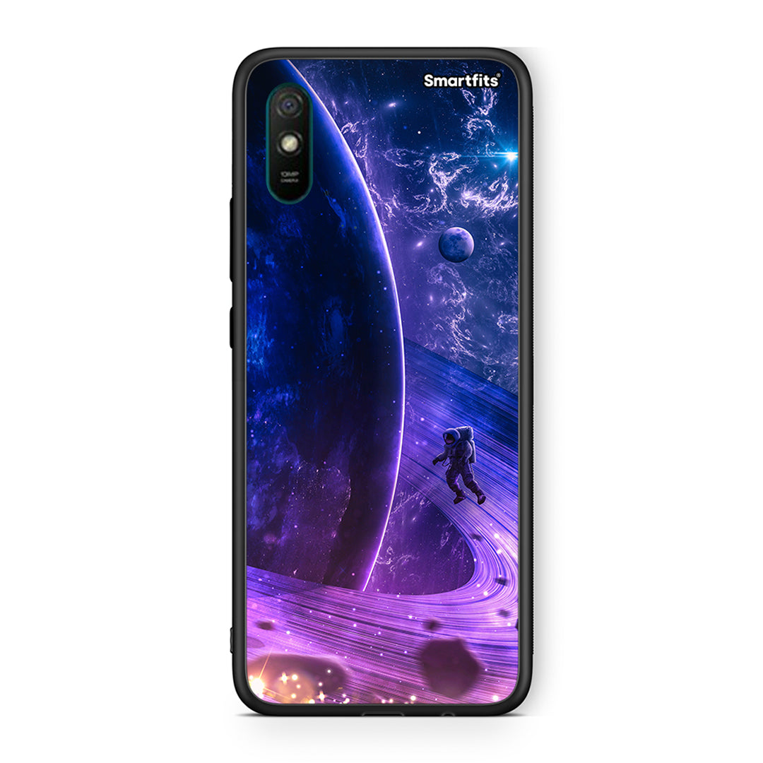 Xiaomi Redmi 9A Lost Astronaut θήκη από τη Smartfits με σχέδιο στο πίσω μέρος και μαύρο περίβλημα | Smartphone case with colorful back and black bezels by Smartfits