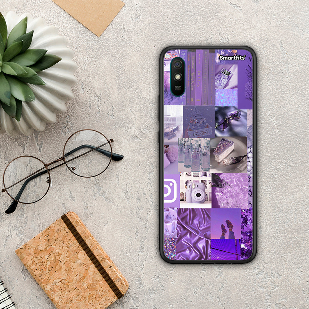 Purple Aesthetic Collage - Xiaomi Redmi 9A / 9AT θήκη