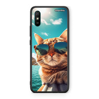 Thumbnail for Xiaomi Redmi 9A Summer Cat θήκη από τη Smartfits με σχέδιο στο πίσω μέρος και μαύρο περίβλημα | Smartphone case with colorful back and black bezels by Smartfits