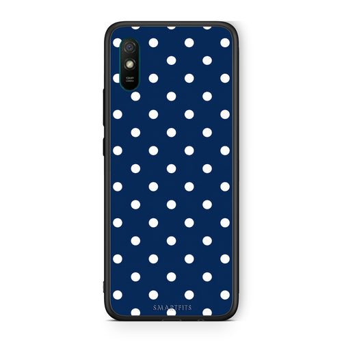 Θήκη Xiaomi Redmi 9A / 9AT White Small Polka Dots on Navy από τη Smartfits με σχέδιο στο πίσω μέρος και μαύρο περίβλημα | Xiaomi Redmi 9A / 9AT White Small Polka Dots on Navy case with colorful back and black bezels