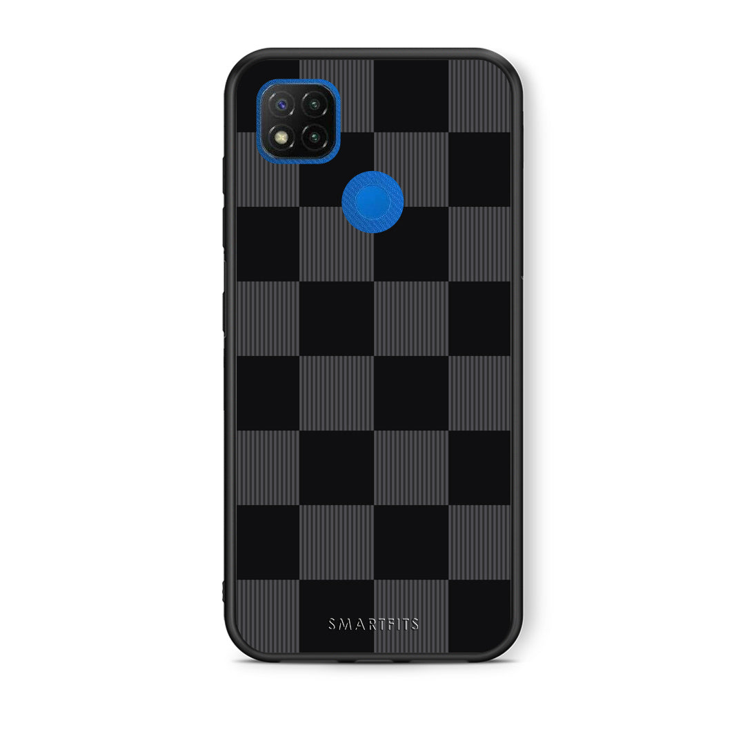 Θήκη Xiaomi Redmi 9C Black and Charcoal Striped Checks από τη Smartfits με σχέδιο στο πίσω μέρος και μαύρο περίβλημα | Xiaomi Redmi 9C Black and Charcoal Striped Checks case with colorful back and black bezels