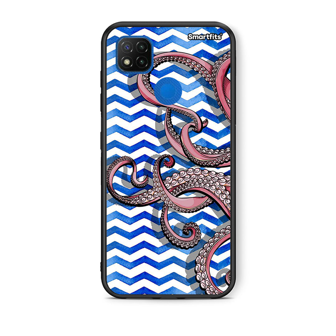 Θήκη Xiaomi Redmi 9C Chevron Devilfish από τη Smartfits με σχέδιο στο πίσω μέρος και μαύρο περίβλημα | Xiaomi Redmi 9C Chevron Devilfish case with colorful back and black bezels