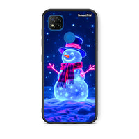 Thumbnail for Θήκη Xiaomi Redmi 9C Christmas Neon Snowman από τη Smartfits με σχέδιο στο πίσω μέρος και μαύρο περίβλημα | Xiaomi Redmi 9C Christmas Neon Snowman case with colorful back and black bezels