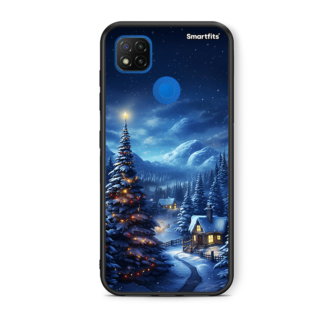 Θήκη Xiaomi Redmi 9C Christmas Scenery από τη Smartfits με σχέδιο στο πίσω μέρος και μαύρο περίβλημα | Xiaomi Redmi 9C Christmas Scenery case with colorful back and black bezels