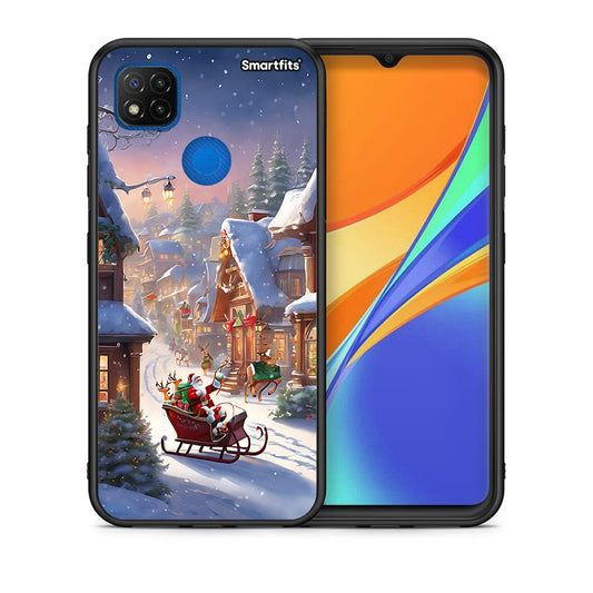 Θήκη Xiaomi Redmi 9C Christmas Snow από τη Smartfits με σχέδιο στο πίσω μέρος και μαύρο περίβλημα | Xiaomi Redmi 9C Christmas Snow case with colorful back and black bezels
