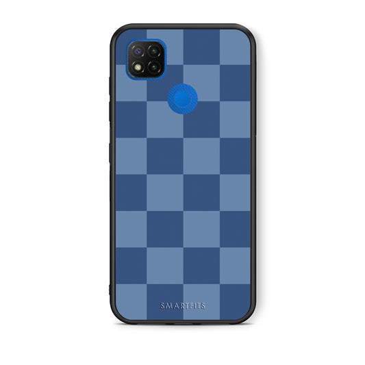 Θήκη Xiaomi Redmi 9C Denim Blue Checkerboard από τη Smartfits με σχέδιο στο πίσω μέρος και μαύρο περίβλημα | Xiaomi Redmi 9C Denim Blue Checkerboard case with colorful back and black bezels