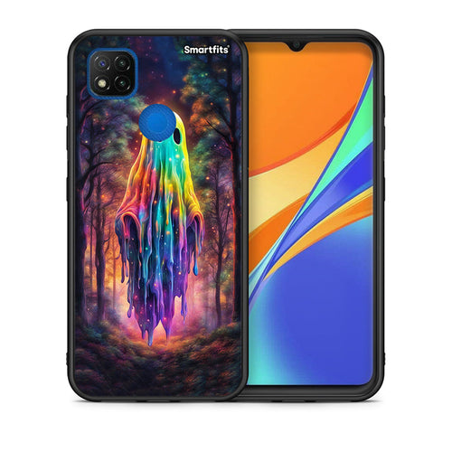 Θήκη Xiaomi Redmi 9C Halloween Ghost από τη Smartfits με σχέδιο στο πίσω μέρος και μαύρο περίβλημα | Xiaomi Redmi 9C Halloween Ghost case with colorful back and black bezels
