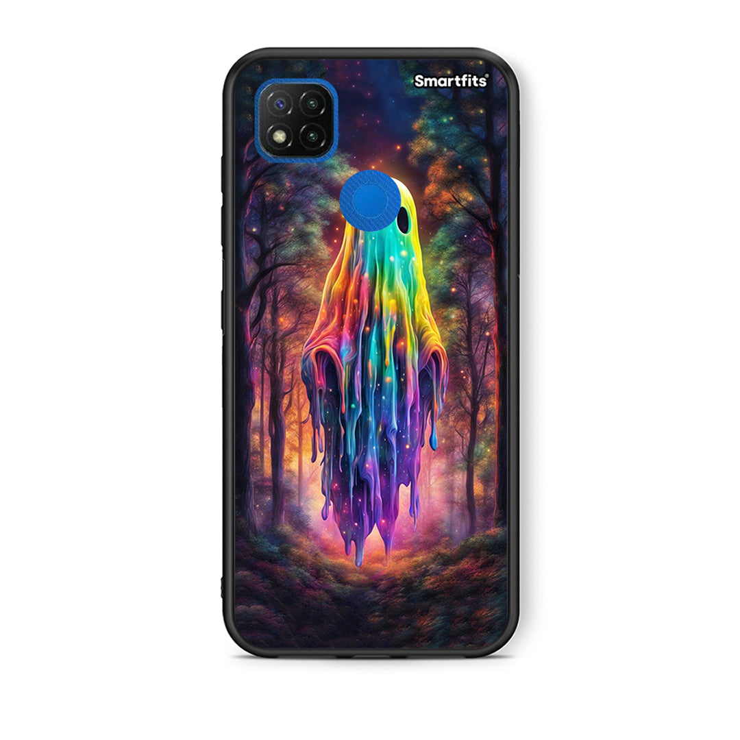 Θήκη Xiaomi Redmi 9C Halloween Ghost από τη Smartfits με σχέδιο στο πίσω μέρος και μαύρο περίβλημα | Xiaomi Redmi 9C Halloween Ghost case with colorful back and black bezels