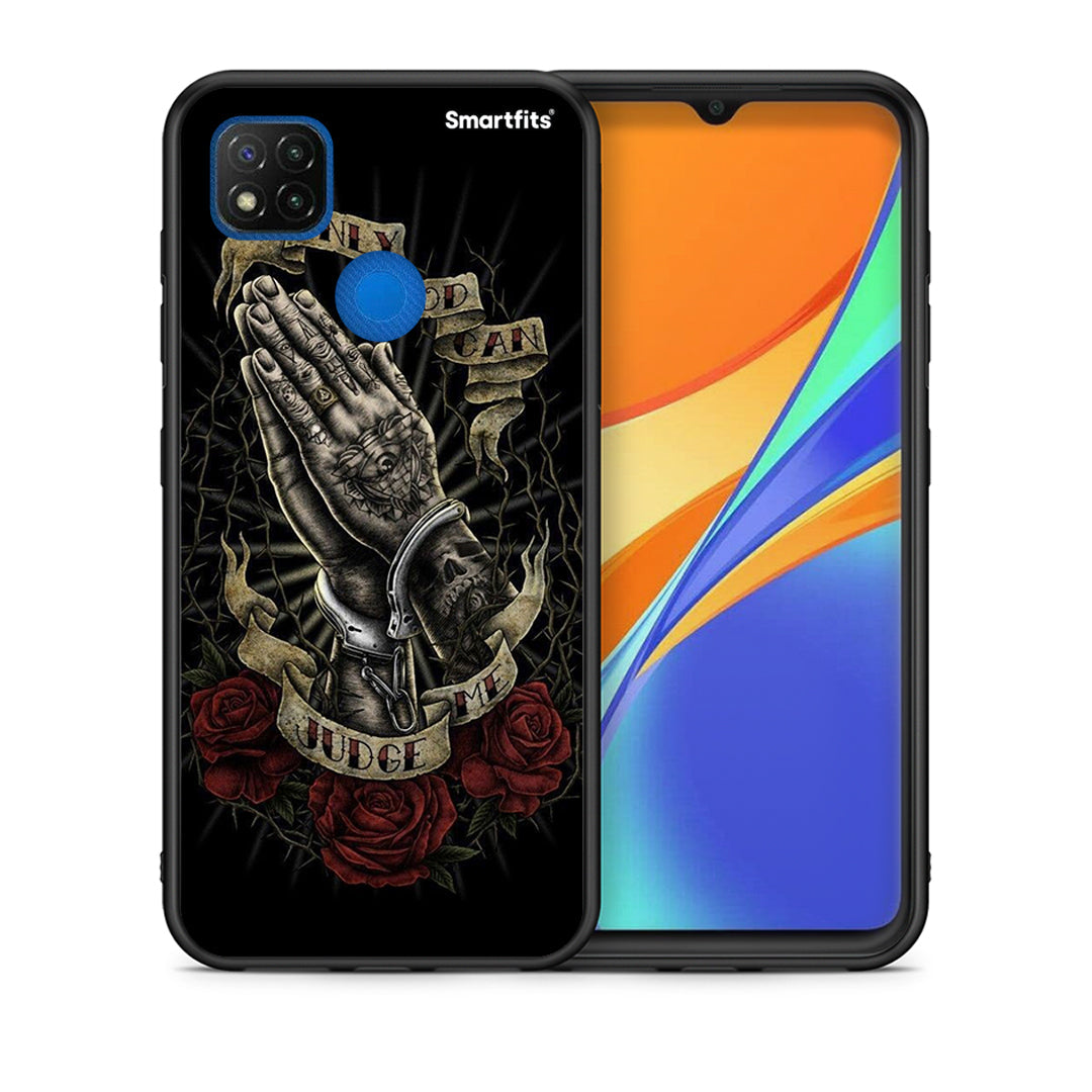 Θήκη Xiaomi Redmi 9C Judge By God από τη Smartfits με σχέδιο στο πίσω μέρος και μαύρο περίβλημα | Xiaomi Redmi 9C Judge By God case with colorful back and black bezels