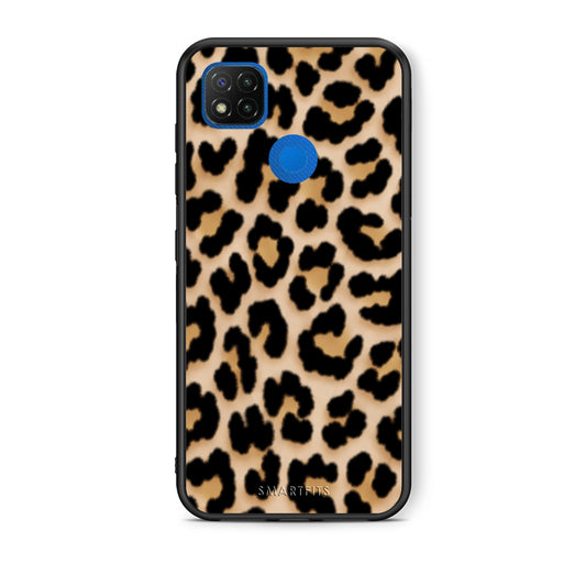 Θήκη Xiaomi Redmi 9C Leopard Print Tan Small από τη Smartfits με σχέδιο στο πίσω μέρος και μαύρο περίβλημα | Xiaomi Redmi 9C Leopard Print Tan Small case with colorful back and black bezels