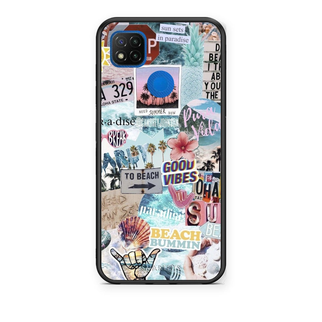Θήκη Xiaomi Redmi 9C Summer Vibes από τη Smartfits με σχέδιο στο πίσω μέρος και μαύρο περίβλημα | Xiaomi Redmi 9C Summer Vibes case with colorful back and black bezels