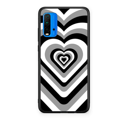 Θήκη Xiaomi Poco M3 Black Hearts από τη Smartfits με σχέδιο στο πίσω μέρος και μαύρο περίβλημα | Xiaomi Poco M3 Black Hearts case with colorful back and black bezels